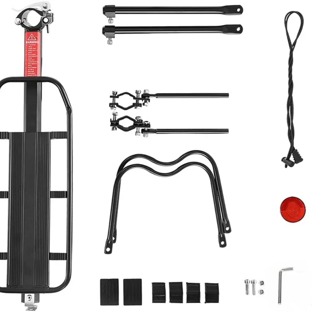 Bike Rear Rack with Rear Reflect , Adjustable, Quick Release - OPEN BOX - USA - Picture 5 of 8